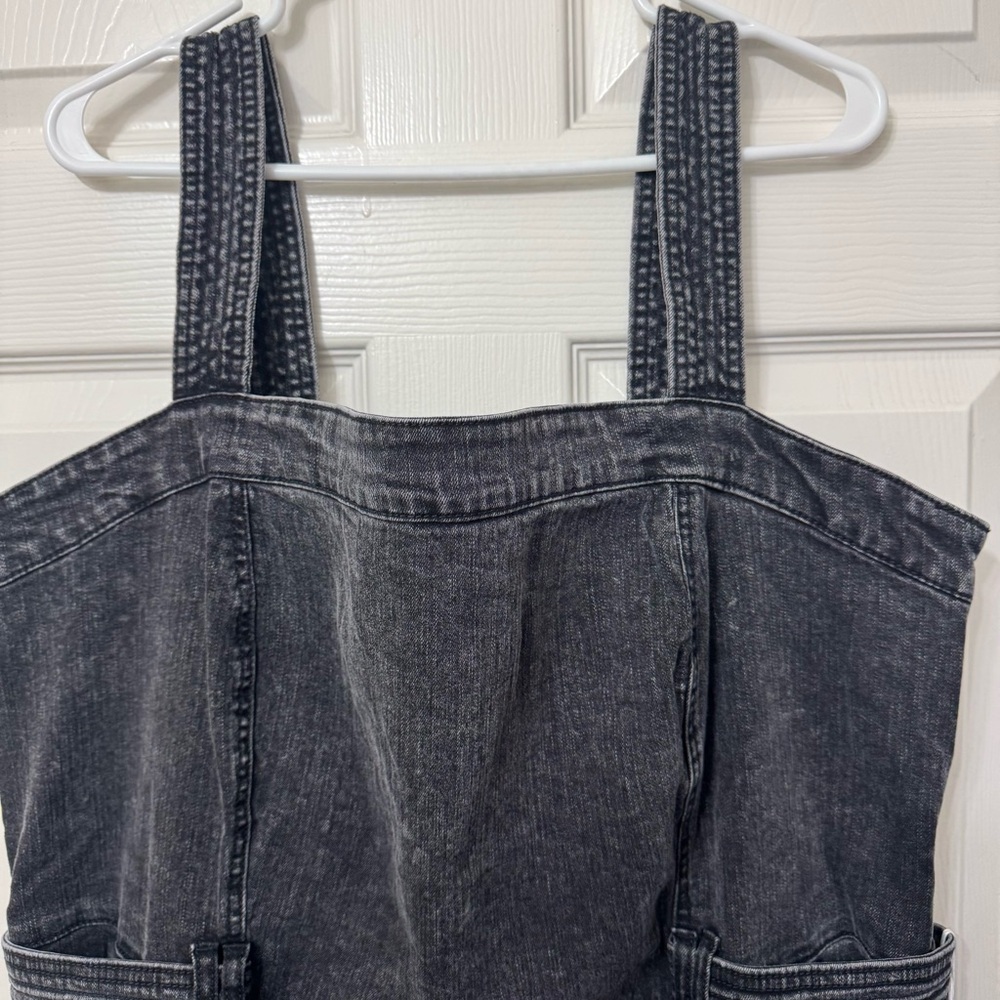 Jessica Simpson Denim Jean Overall Dress Black Gray Wash Plus Size 1X NWT - Picture 9 of 15